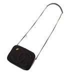 Chanel CC Logo Chain Shoulder Camera Bag Lambskin Black Gold — view 3