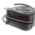 Chanel CC Logo Chain Shoulder Camera Bag Lambskin Black Gold — view 6