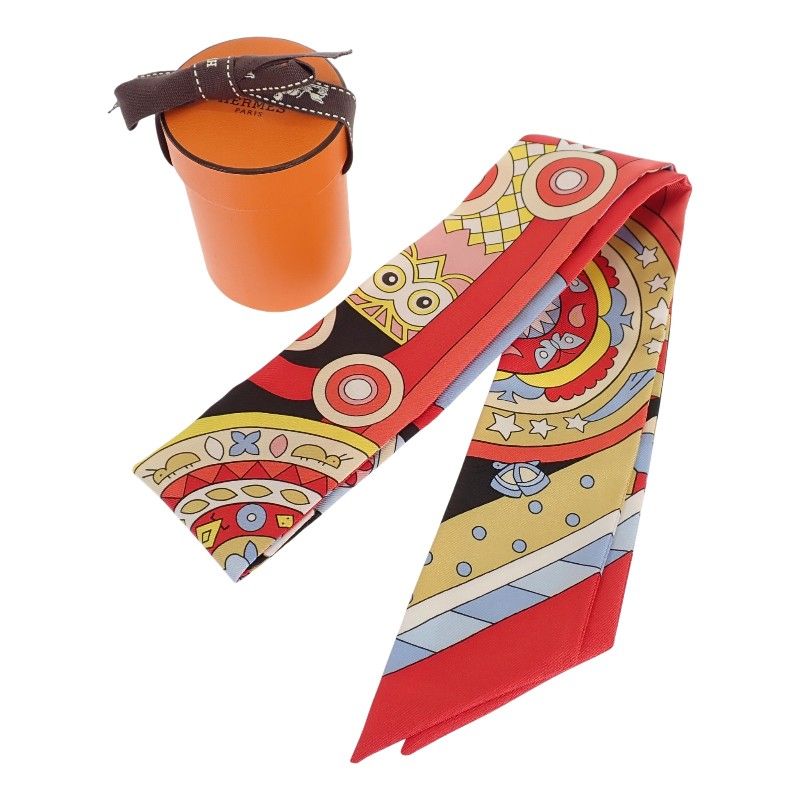 Hermes Twilly les Murmures de la Foret 08 Scarf Silk Red