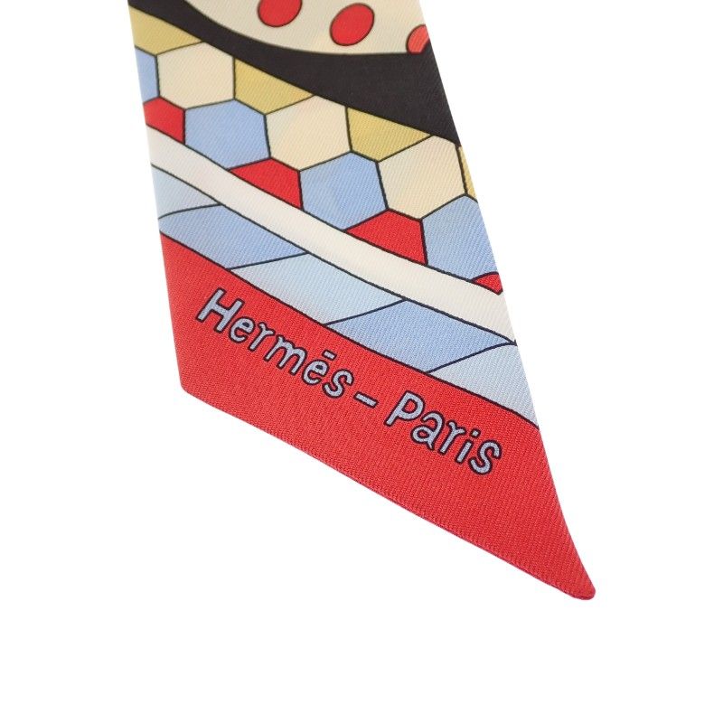 Hermes Twilly les Murmures de la Foret 08 Scarf Silk Red — view 7