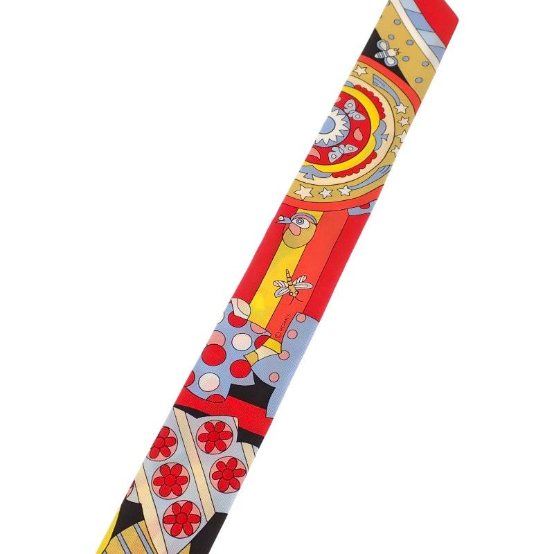 Hermes Twilly les Murmures de la Foret 08 Scarf Silk Red — view 8
