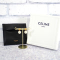 Celine Pearl Earrings Brass Gold White Both Ears Accessory Triomphe