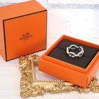Hermes Enchainee PM Ring 52 Chaine D'ancre 925 Sterling Silver Included