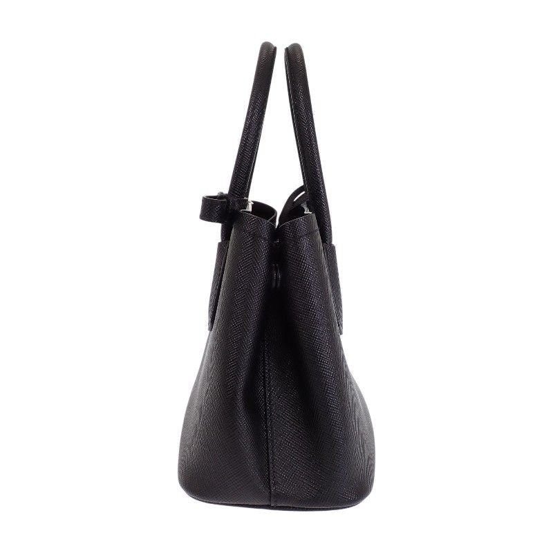 Prada Double Small Leather Doubre 2-Way Shoulder Bag Saffiano Black Gold — view 5