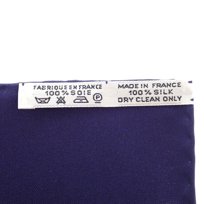 Hermes Carre 90 the Original New Orleans Creole Jazz Vintage Scarf Silk Navy — view 7