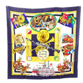 Hermes Carre 90 the Original New Orleans Creole Jazz Vintage Scarf Silk Navy