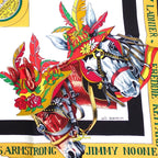 Hermes Carre 90 the Original New Orleans Creole Jazz Vintage Scarf Silk Navy — view 6