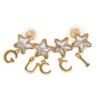 Gucci Script Logo Single Earrings Included Gold Plated Star — view 2