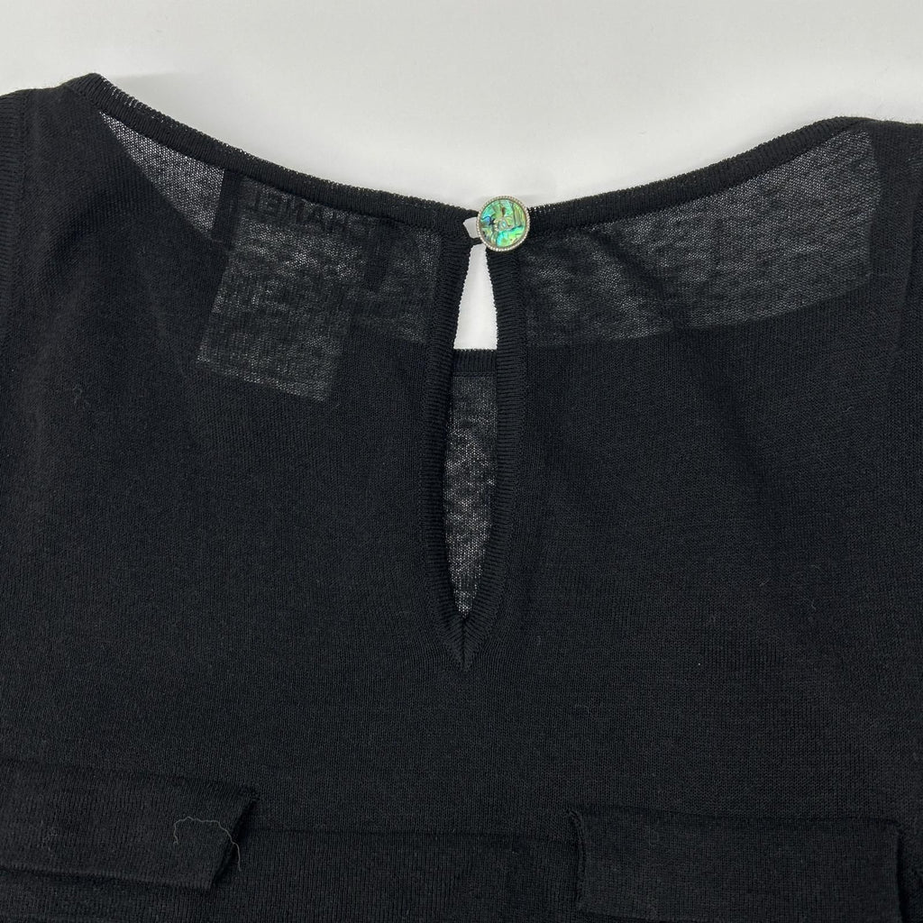 Chanel Linen Mixed Ruffle Knit Dress 42 — view 7