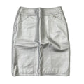 Chanel Silver Lambskin Tight Mini Skirt 38