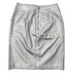 Chanel Silver Lambskin Tight Mini Skirt 38 — view 2