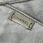 Chanel Silver Lambskin Tight Mini Skirt 38 — view 8