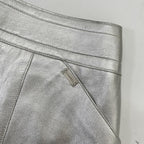 Chanel Silver Lambskin Tight Mini Skirt 38 — view 7