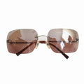 Chanel Sunglasses Rimless CC Logo Eyewear 52 Brown