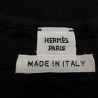 Hermes Top Knit Short Sleeve Silk Cotton Jacquard Embroidery Top Black Sweater — view 3