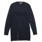 Dior Homme Daniel Arsham Knit Front Logo Crew Neck Sweater Long Sleeve Top Navy