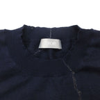 Dior Homme Daniel Arsham Knit Front Logo Crew Neck Sweater Long Sleeve Top Navy — view 5