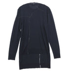 Dior Homme Daniel Arsham Knit Front Logo Crew Neck Sweater Long Sleeve Top Navy — view 2