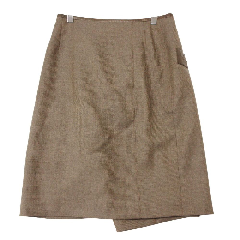 Hermes Skirt Wrap Leather Trimming Chaine D'ancre Gold Brown — view 2