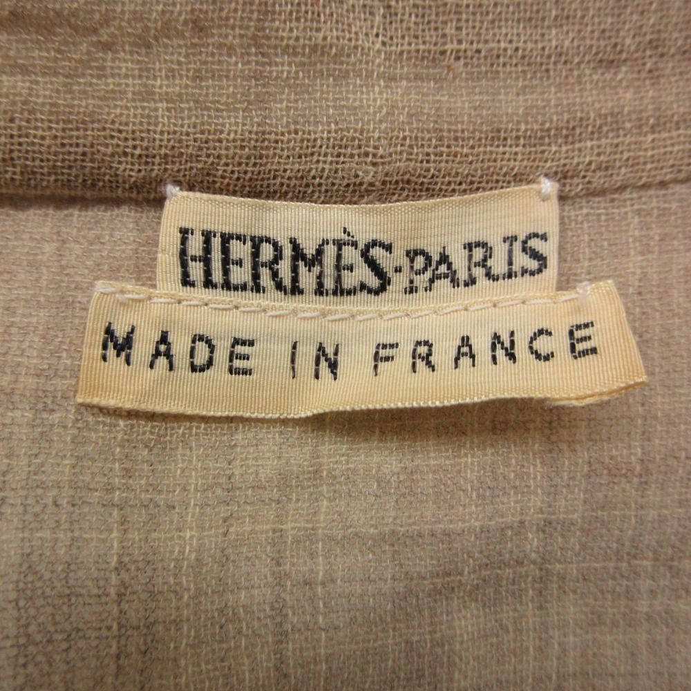 Hermes by Martin Margiela Era Long Sleeveshirt Jacket Linen Beige — view 4