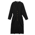 Chanel Dress Vintage Shirt Long Sleeve V-neck Clover Gold Button Black