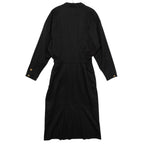 Chanel Dress Vintage Shirt Long Sleeve V-neck Clover Gold Button Black — view 2