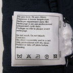 Chanel Dress Flower Jacquard Knit French Sleeve Flare a Line CC Logo Plate Navy — view 4