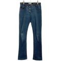 Chanel Lamb Patent Skinny Denim Pants Indigo Blue 36