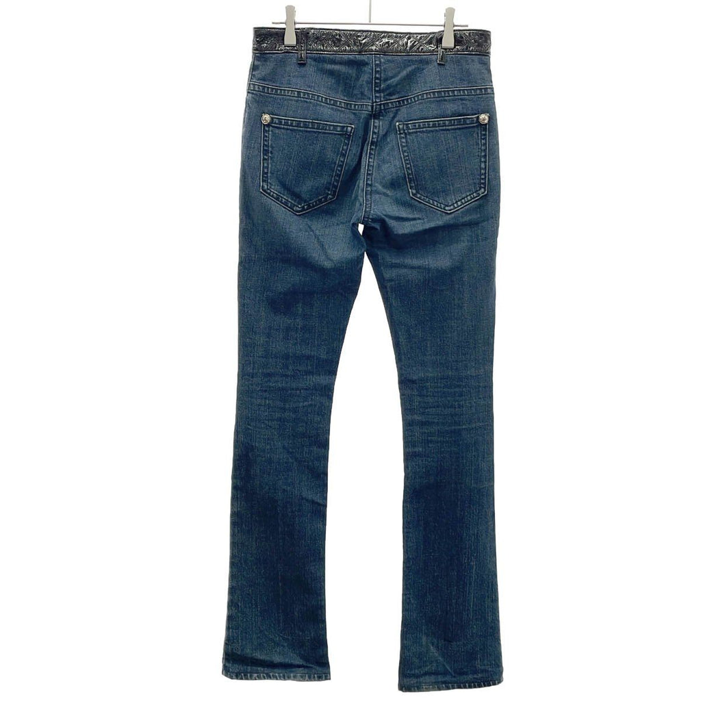 Chanel Lamb Patent Skinny Denim Pants Indigo Blue 36 — view 2