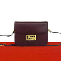 Celine Vintage Carriage Horse Logo Leather Shoulder Bag Wine