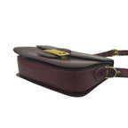 Celine Vintage Carriage Horse Logo Leather Shoulder Bag Wine — view 8