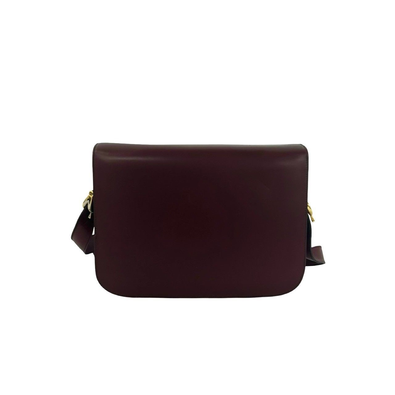 Celine Vintage Carriage Horse Logo Leather Shoulder Bag Wine — view 3