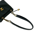 Chanel Vintage CC Logo Caviar Leather Shoulder Bag Mini Tote Black — view 4