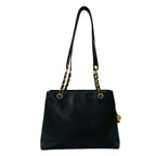 Chanel Vintage CC Logo Caviar Leather Shoulder Bag Mini Tote Black — view 3