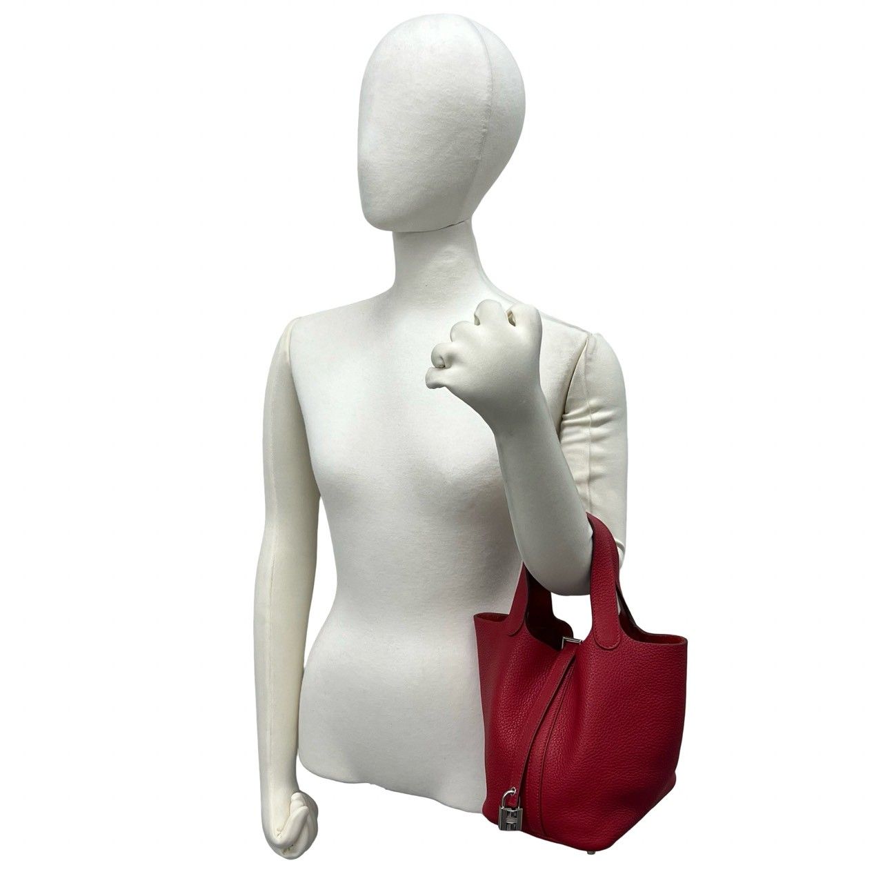 Hermes Picotin Lock PM Taurillon Clemence Handbag Rouge Casack with Bag — view 2