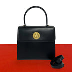 Celine Vintage Star Ball Logo Leather 2-Way Shoulder Bag Black