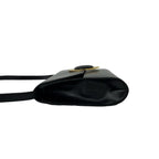 Celine Vintage Circle Logo Leather Shoulder Bag Pochette Sakosh Black — view 5