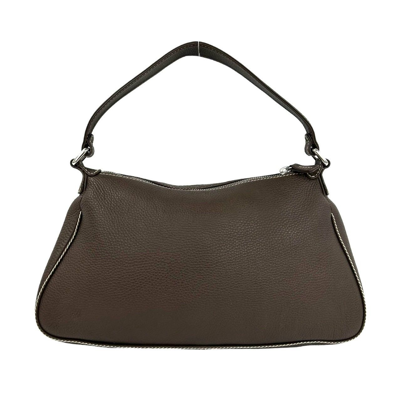 Chanel Seal 8 Logo Fringe Tassel Leather Shoulder Bag Tote Brown — view 3