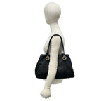 Gucci GG Twins Guccissima Leather Logo Tote Shoulder Bag Black — view 2