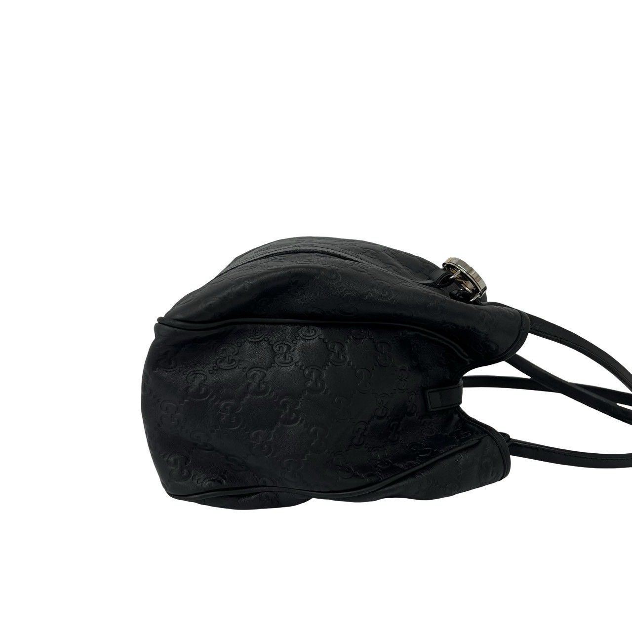 Gucci GG Twins Guccissima Leather Logo Tote Shoulder Bag Black — view 6