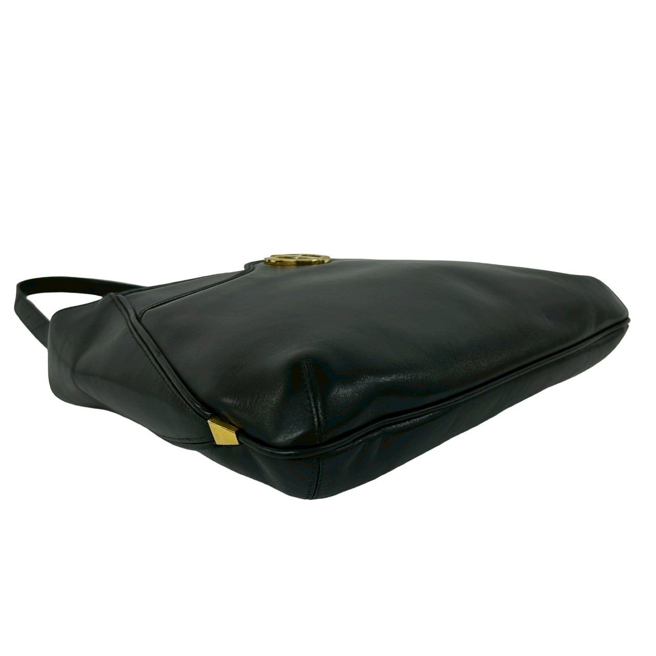 Gucci Vintage Logo Leather Shoulder Bag Tote Black — view 7