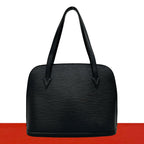 Louis Vuitton Vintage Lussac Epi Leather Tote Shoulder Bag Black