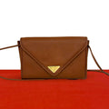 Saint Laurent Vintage YSL Logo Leather Shoulder Bag Sacoch Brown