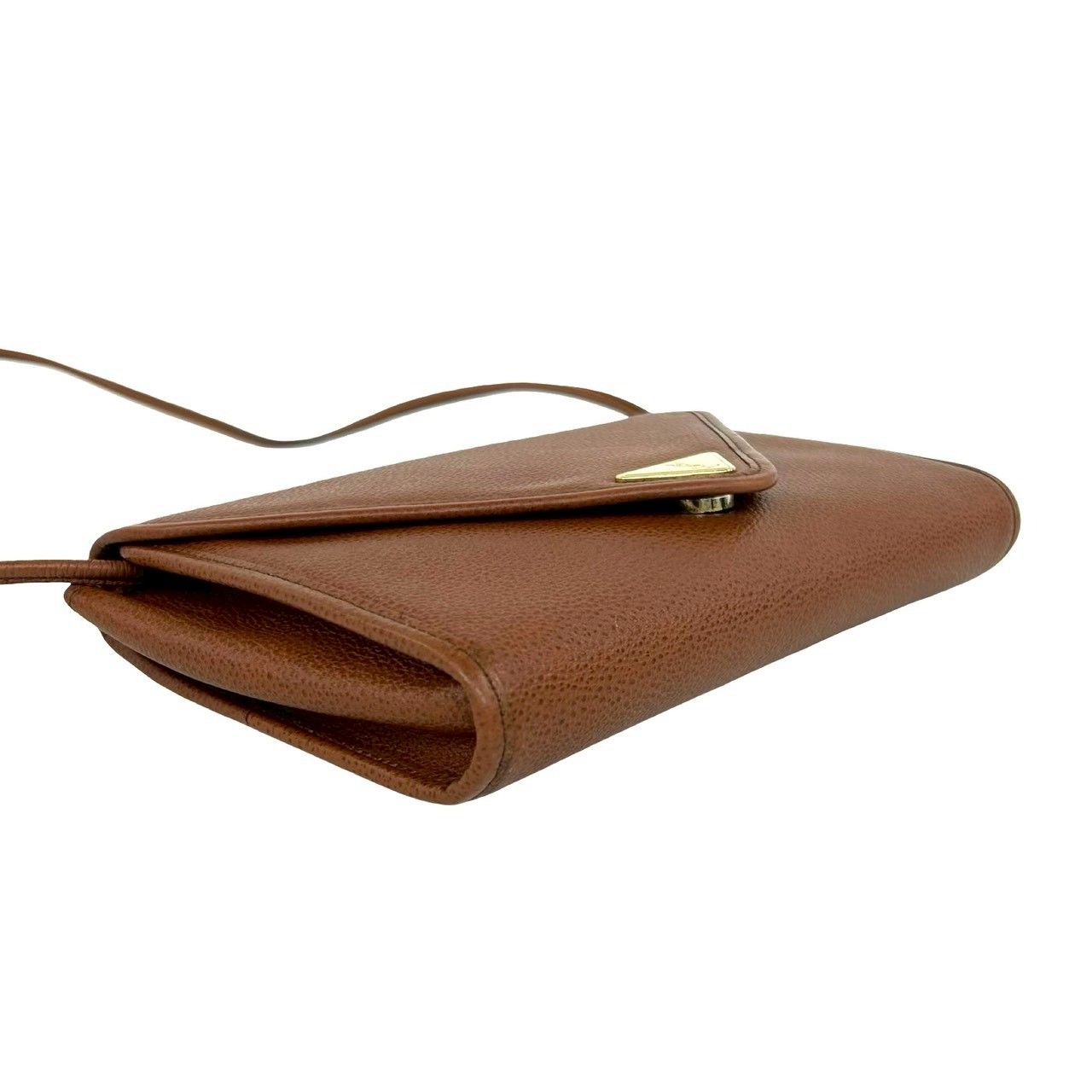 Saint Laurent Vintage YSL Logo Leather Shoulder Bag Sacoch Brown — view 7