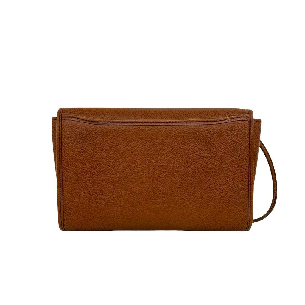 Saint Laurent Vintage YSL Logo Leather Shoulder Bag Sacoch Brown — view 3