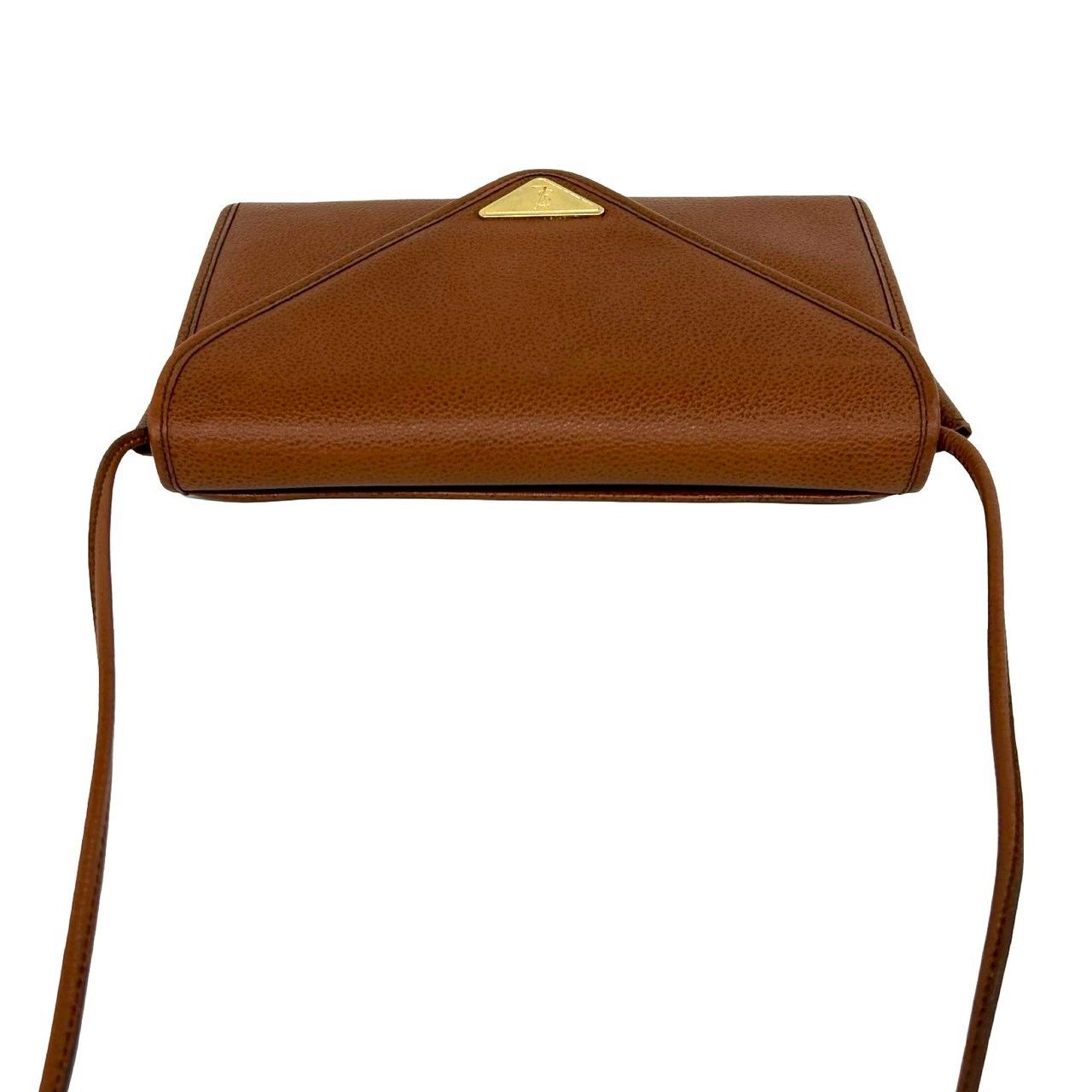 Saint Laurent Vintage YSL Logo Leather Shoulder Bag Sacoch Brown — view 4