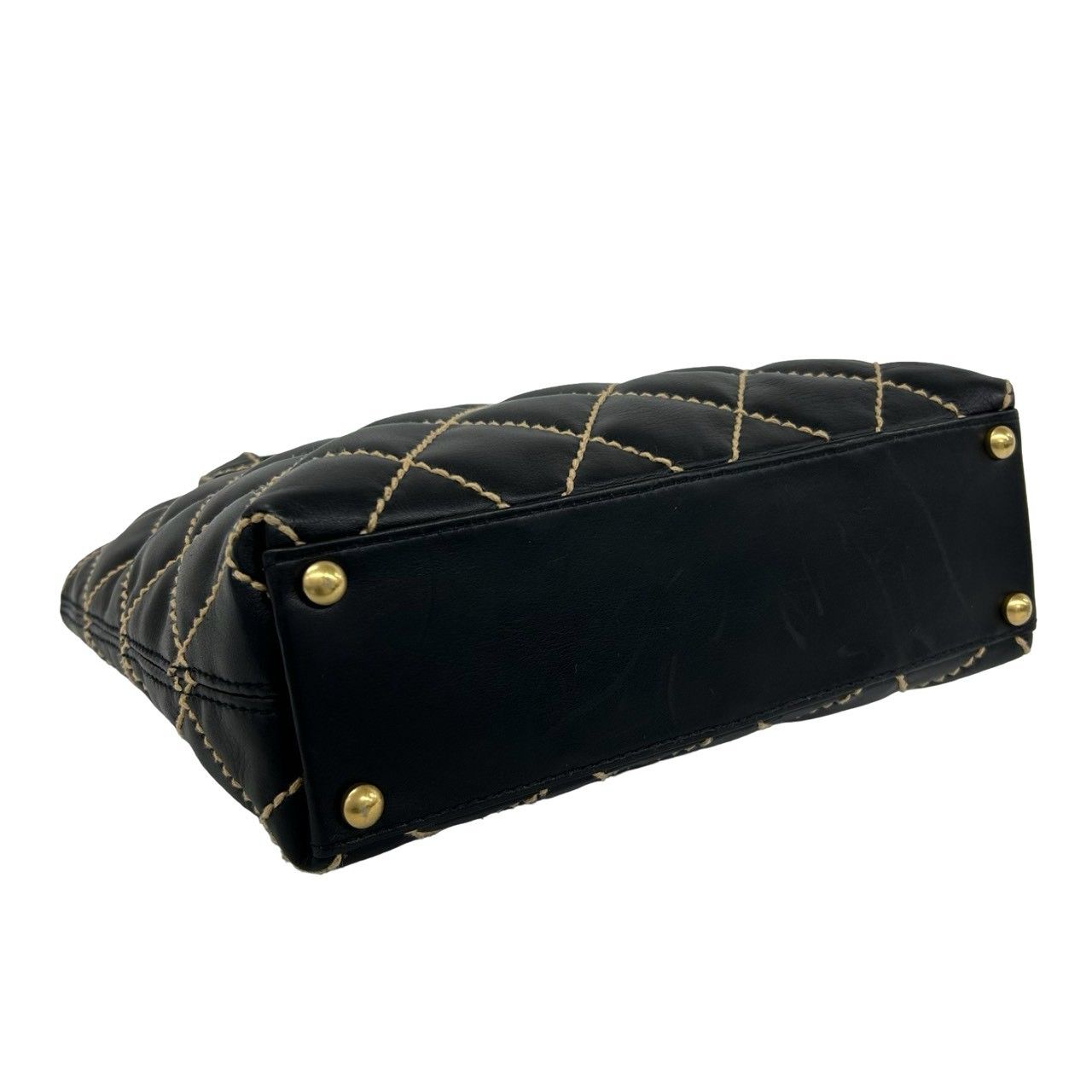 Chanel Card Seal 7 Wild Stitch Lambskin CC Logo Tote Black — view 7