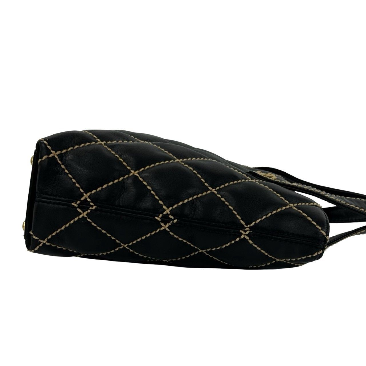 Chanel Card Seal 7 Wild Stitch Lambskin CC Logo Tote Black — view 6