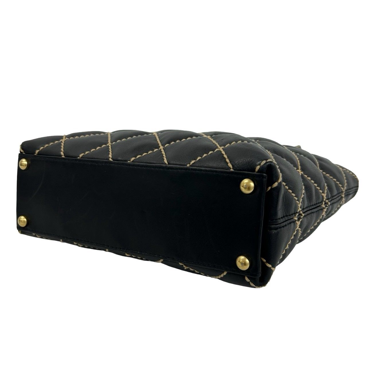 Chanel Card Seal 7 Wild Stitch Lambskin CC Logo Tote Black — view 8