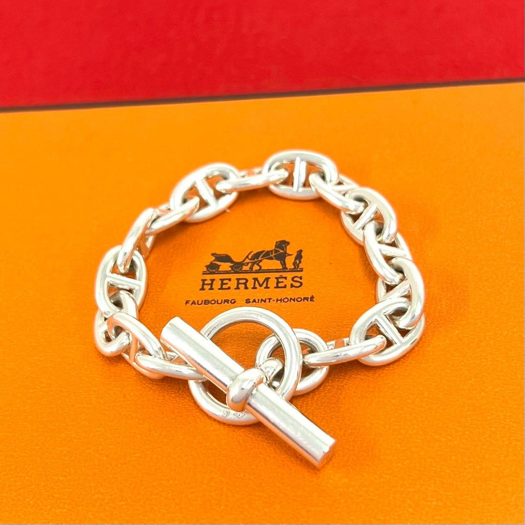Hermes Chaine D'ancre PM 15 Links Bracelet 925 Sterling Silver